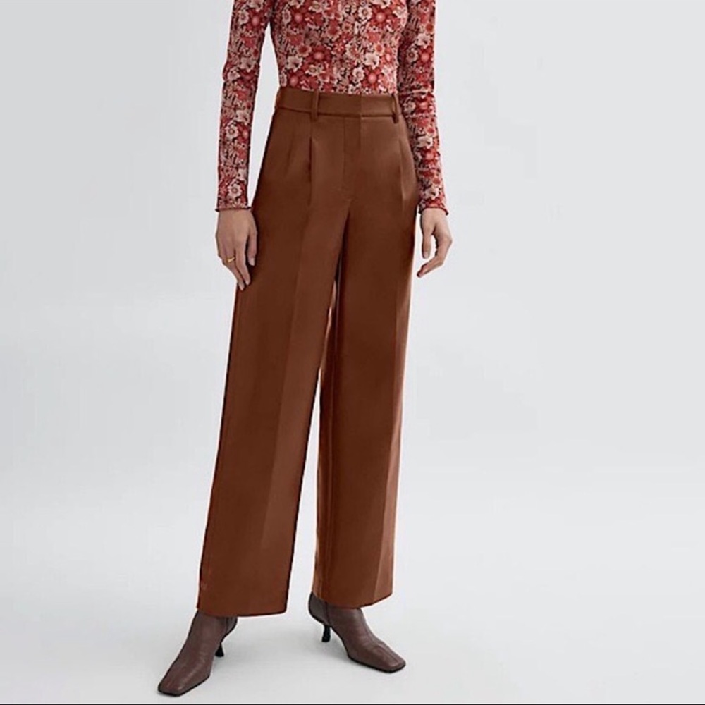 Wilfred Effortless Pants | Rust Brown Wide-Leg Trousers